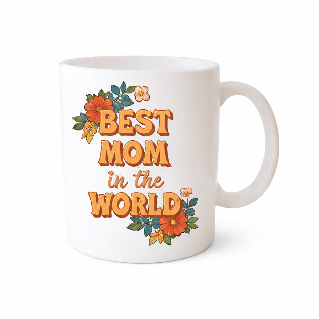 Κούπα “Best Mom Ever” με Λουλούδια – Δώρο για Μαμά