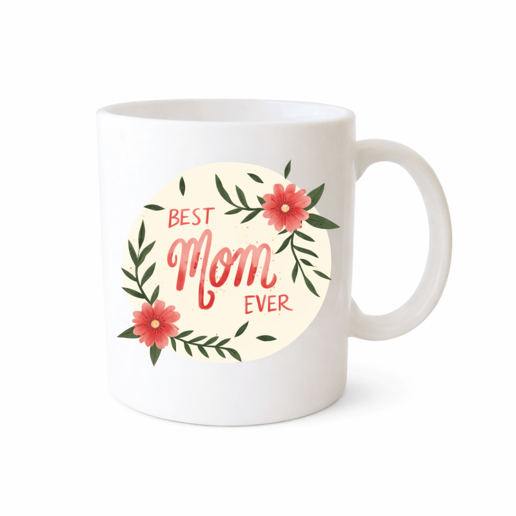 Κούπα “Best Mom Ever” με Λουλούδια