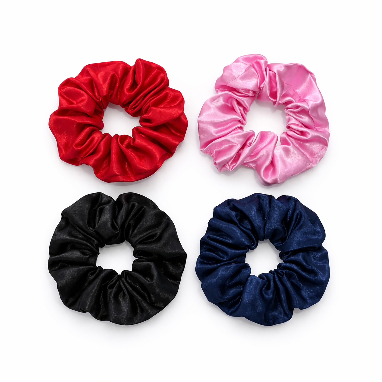 Σατέν Scrunchies σε Τέσσερις Αποχρώσεις