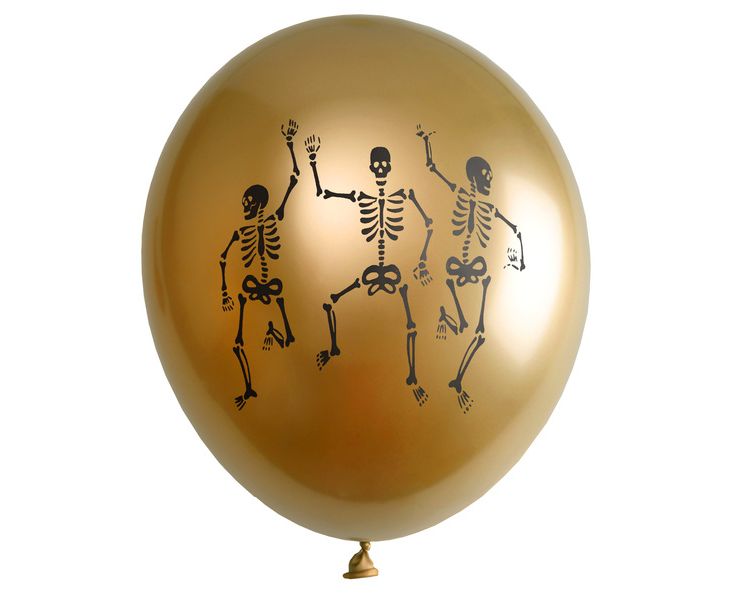 Χρυσά Μπαλόνια Halloween με Σκελετούς/6 τμχ